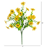 13" UV Daisy Flower Bush Plant (Indoor/Outdoor)- Set of 12