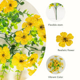 13" UV Daisy Flower Bush Plant (Indoor/Outdoor)- Set of 12