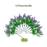 13" UV Resistant Artificial Flowering Lavender Bush (Indoor/Outdoor) - Set of 12