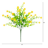 13" UV Resistant Artificial Flowering Mini Rose Bush (Indoor/Outdoor) - Set of 12