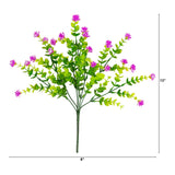13" UV Resistant Artificial Flowering Mini Rose Bush (Indoor/Outdoor) - Set of 12