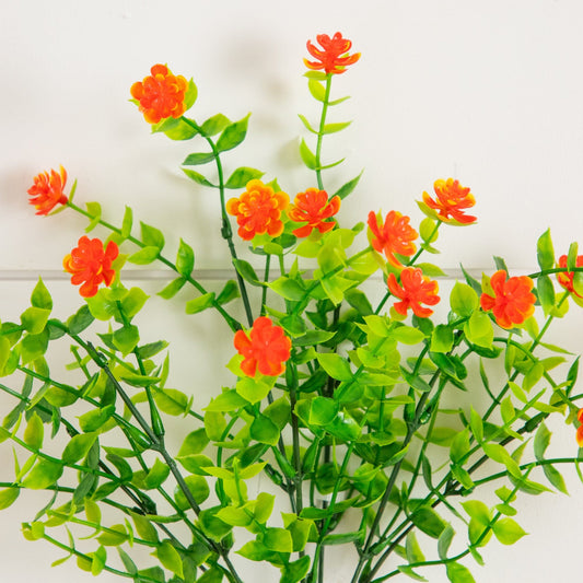 13" UV Resistant Artificial Flowering Mini Rose Bush (Indoor/Outdoor) - Set of 12