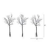 14" Pre-Lit Artificial Halloween Black Twig Branches with 45 Orange LED Lights and Integrated Ground Stake - Set of 3