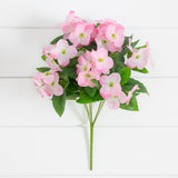 14" UV Resistant Artificial Hydrangea Bush (Indoor/Outdoor) - Set of 6