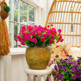 14" UV Resistant Artificial Morning Glory Bush (Indoor/Outdoor) - Set of 12