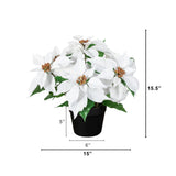 15" Artificial Poinsettia Plant
