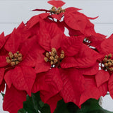16" Artificial Poinsettia Arrangement in Burlap Planter