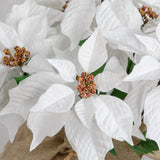16" Artificial Poinsettia Arrangement in Burlap Planter