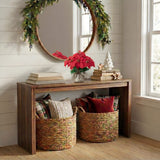 16" Artificial Poinsettia Arrangement in Burlap Planter