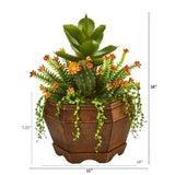 16” Succulent Garden Artificial Plant in Decorative Planter