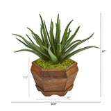 17” Aloe Artificial Plant in Decorative Planter