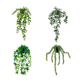 17" Artificial Hanging Plants - Set of 4