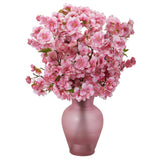 18” Cherry Blossom Arrangement in Rose Colored Vase
