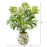 18” Mini Areca Palm Artificial Plant in Floral Vase