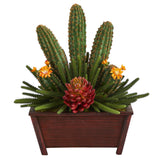 18” Mixed Cactus Succulent Artificial Plant in Planter