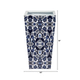 18” Oriental Blue and White Classic Metal Planter