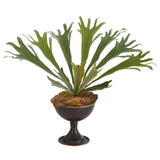 18” Staghorn Artificial Plant in Metal Chalice