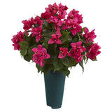 19” Bougainvillea Artificial Graveside Memorial Arrangement in Green Vase