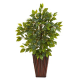 19” Mini Ficus Artificial Tree in Decorative Planter