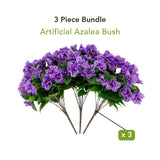 19" UV Resistant Artificial Azalea Bush (Indoor/Outdoor) - Set of 3