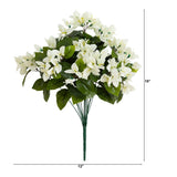 19" UV Resistant Artificial Bougainvillea Bush (Indoor/Outdoor) - Set of 4