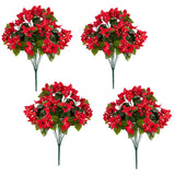 19" UV Resistant Artificial Bougainvillea Bush (Indoor/Outdoor) - Set of 4