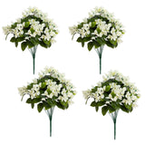 19" UV Resistant Artificial Bougainvillea Bush (Indoor/Outdoor) - Set of 4