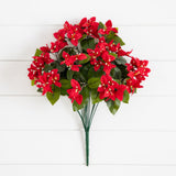 19" UV Resistant Artificial Bougainvillea Bush (Indoor/Outdoor) - Set of 4