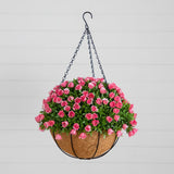 19” UV Resistant Artificial Mini Rose and Aptenia Hanging Basket (Indoor/Outdoor)