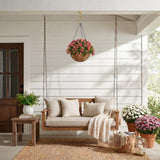 19” UV Resistant Artificial Mini Rose and Aptenia Hanging Basket (Indoor/Outdoor)