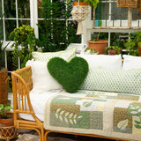 19" UV Resistant Artificial Heart Shaped Grass Pillow Cushion (Indoor/Outdoor)