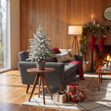 2' Artificial Frosted Christmas Tree in Decorative Basket