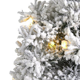 2’ Flocked Artificial Christmas Tree with 30 Clear LED Lights