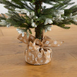 2', 3', 4' Artificial Snowed Balsam Fir Christmas Tree in Burlap Wrapped Base - Set of 3