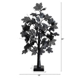 2' Pre-Lit Artificial Halloween Black Maple Tree with 24 Orange & Purple LED Lights