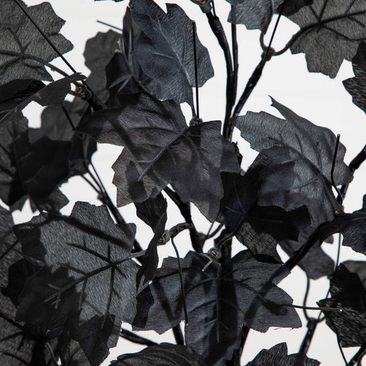 2' Pre-Lit Artificial Halloween Black Maple Tree with 24 Orange & Purple LED Lights