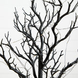 2' Pre-Lit Artificial Halloween Black Spooky Twig Tree with 60 Orange & Purple Copper Wire String LED Lights