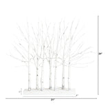 2' Pre-Lit Artificial White Birch Centerpiece with 84 LED Lights