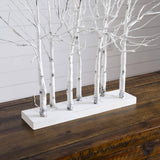 2' Pre-Lit Artificial White Birch Centerpiece with 84 LED Lights