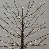 2' Pre-Lit Artifiical Halloween Black Twig Tree with 210 Warm White Fairy Copper Wire LED Lights