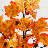2' Pre-Lit Autumn Maple Artificial Fall Tree with Acorns & Pinecones and 18 Warm White LED Lights