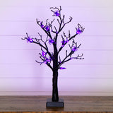 2' Pre-Lit Artificial Halloween Spider Twig Tree with 24 Purple LED Lights