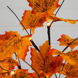 2' Pre-Lit Autumn Maple Artificial Fall Tree with 24 Warm White LED Lights and Detachable Base
