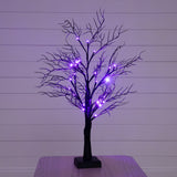 2’ Pre-Lit Halloween Deluxe Black Twig Artificial Tree with 44 Orange & Purple LED Lights