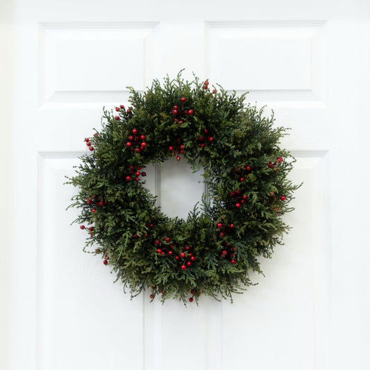 20” Artificial Cedar Berry Wreath