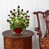 20” Thistle and Cactus Succulent Artificial Arrangement in Vase