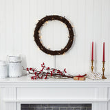 20” Vine Wreath with 50 White Warm LED Lights