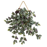 20” Wandering Jew Artificial Plant in Decorative Hanging Frame
