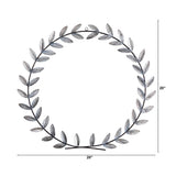 20” x 20” White Metal Olive Leaf Wall Decor