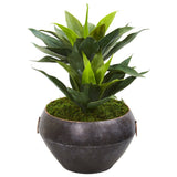 21” Agave Artificial Plant in Metal Bowl